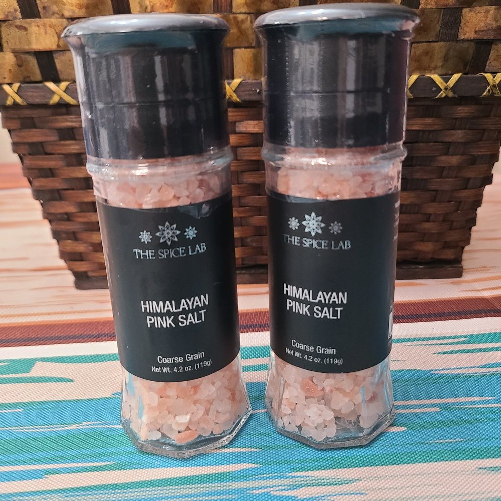 Pair of Coarse Grain Himalayan Pink Salt The Spice Lab Best Used By 10-13-2027